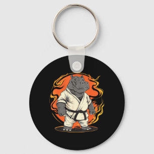 Karate Hippo Motif Taekwondo Jiu-Jitsu MMA Keychain