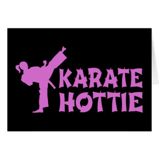 Karate Hottie - female martial artist pink Cards