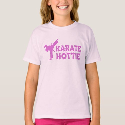 Karate Hottie shirt _ female martial artist pink