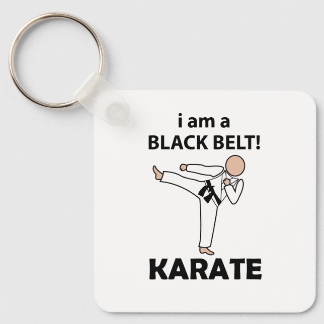 Karate I am A Black Belt Karate Keychain (Front)