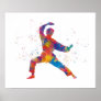 Karate in watercolor poster