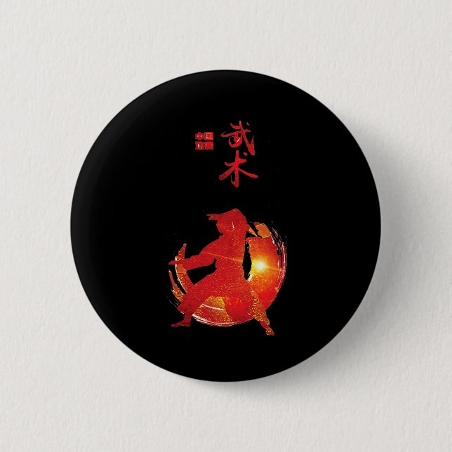 Karate Instructor Karate Students Karate Calligrap Button (Front)