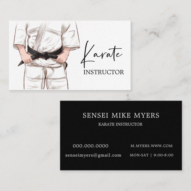 Karate Instructor Sensei Gi Business Card (Front/Back)