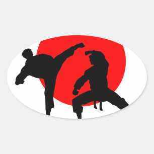 Karate Japan Oval Sticker