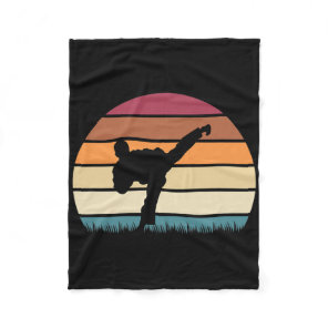 Karate Jujitsu Martial Arts Retro Boys Men  Fleece Blanket