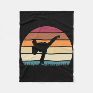 Karate Jujitsu Martial Arts Retro Boys Men  Fleece Blanket