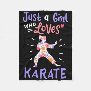 Karate Just A Girl Who Loves Karate Gift Fleece Blanket