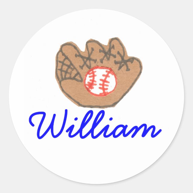 Karate Kat baseball ID--to personalize Classic Round Sticker (Front)