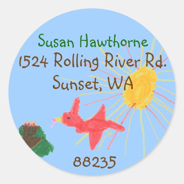 Karate Kat bird's-nest address label (Front)