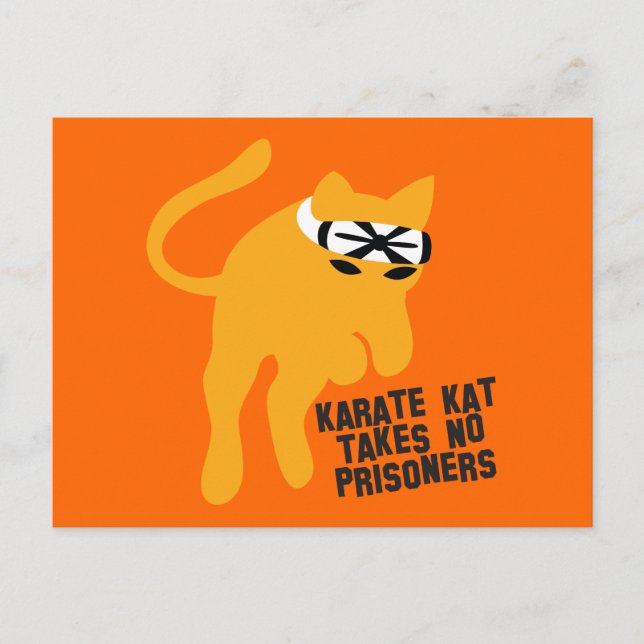 Karate KAT (cat) takes no prisoners Postcard (Front)