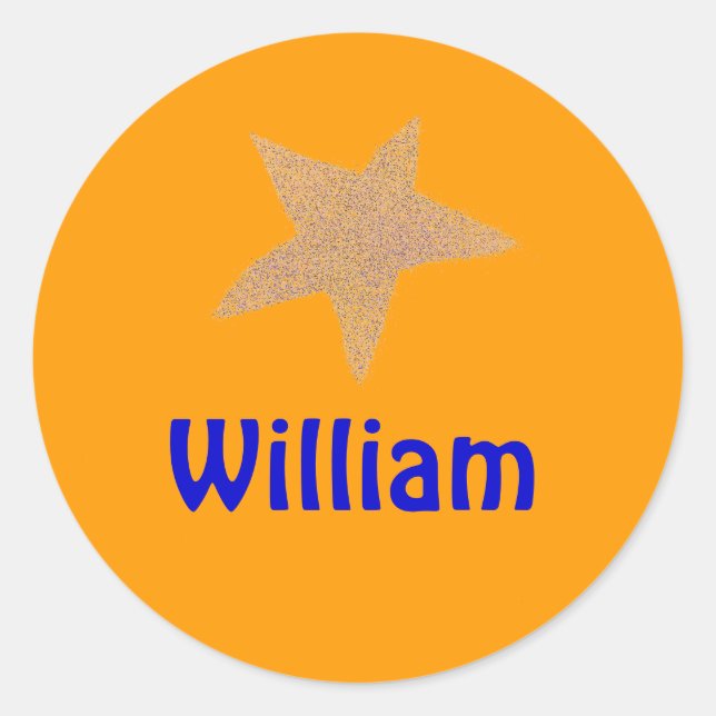 Karate Kat gold star ID--to personalize Classic Round Sticker (Front)