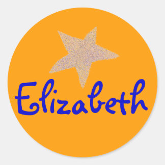 Karate Kat gold star ID--to personalize Classic Round Sticker