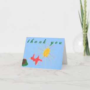 Karate Kat Graphics bird's nest thank-you Letterpress Thank You Card