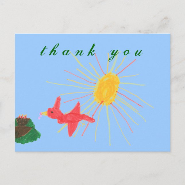 Karate Kat Graphics bird's nest thank-you Postcard (Front)