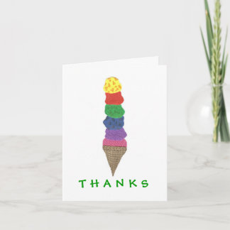 Karate Kat Graphics ice cream thank-you Letterpress Thank You Card