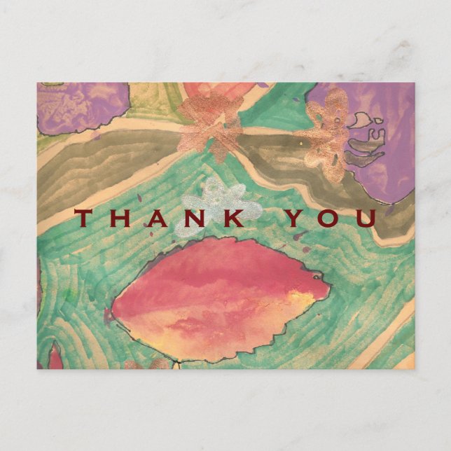 Karate Kat Graphics lovely leaves thank-you Postcard (Front)