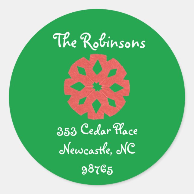 Karate Kat holiday return address Classic Round Sticker (Front)