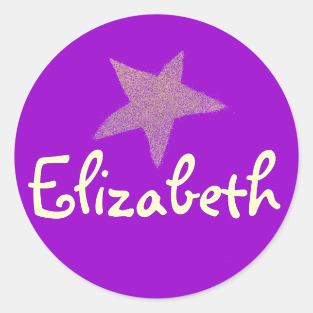 Karate Kat purple star ID--to personalize Classic Round Sticker (Front)