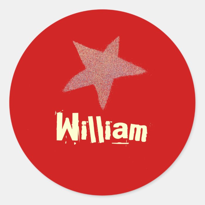 Karate Kat red star ID  to personalize Round Sticker