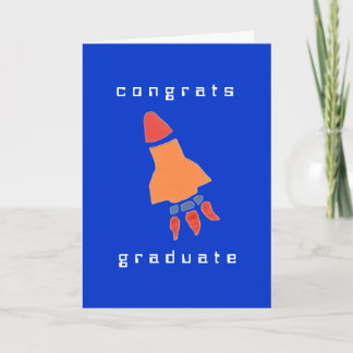 Karate Kat rocket graduation card