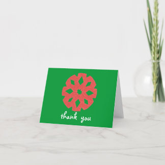 Karate Kat snowflake thank-you Letterpress Thank You Card