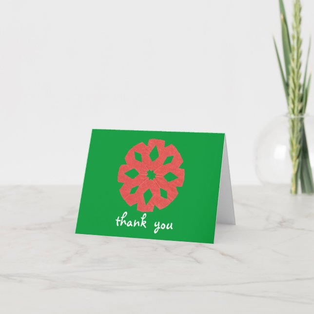Karate Kat snowflake thank-you Thank You Card (Front)
