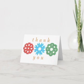 Karate Kat snowflake trio thank-you Letterpress Thank You Card