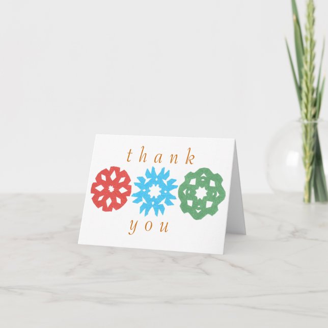 Karate Kat snowflake trio thank-you Thank You Card (Front)