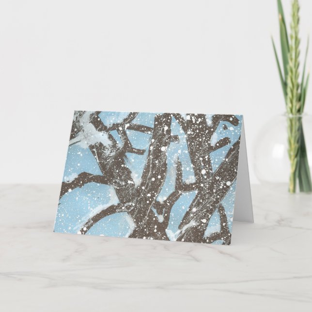 Karate Kat snowy trees Card (Front)