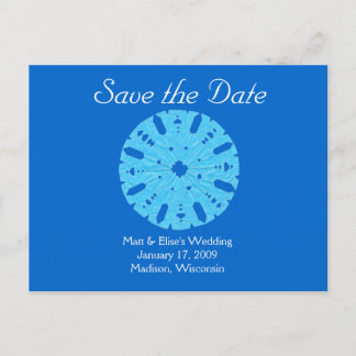 Karate Kat winter wedding save-the-date Announcement Postcard