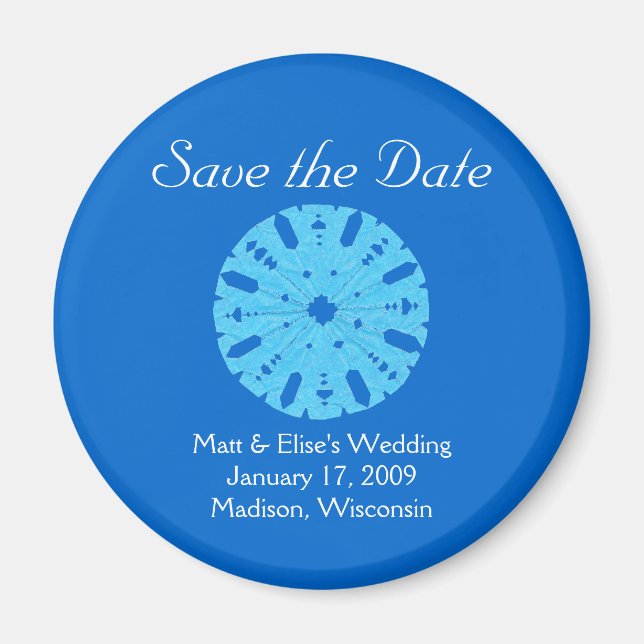 Karate Kat winter wedding save-the-date Magnet (Front)