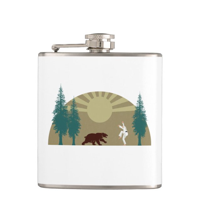 Karate Kick Bear Flask (Front)