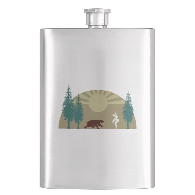 Karate Kick Bear Flask (Front)
