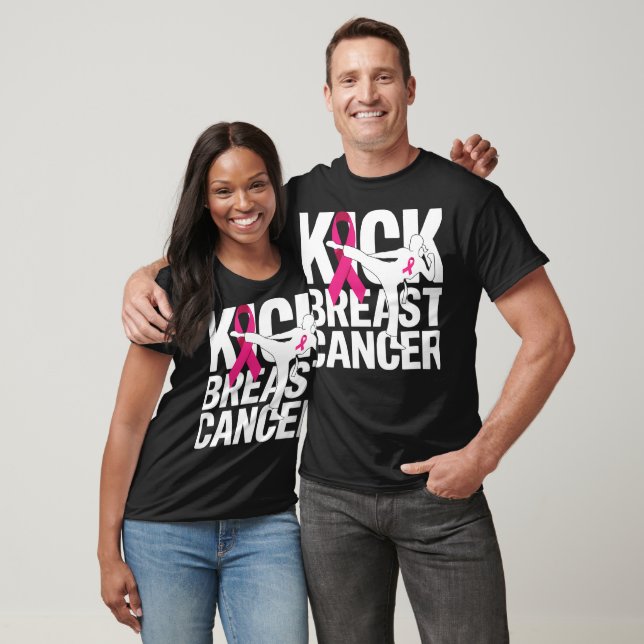 Karate Kick Breast Cancer T-Shirt (Unisex)