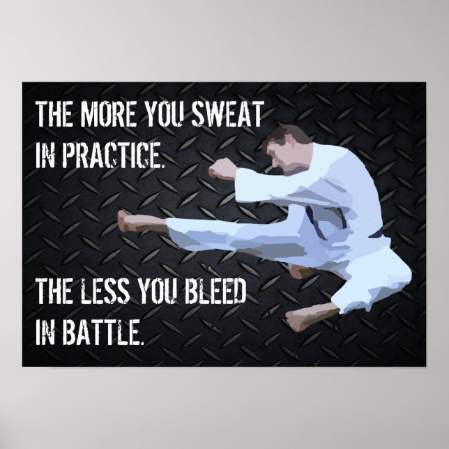 Karate Kick Motivational Life Quote Poster (Front)