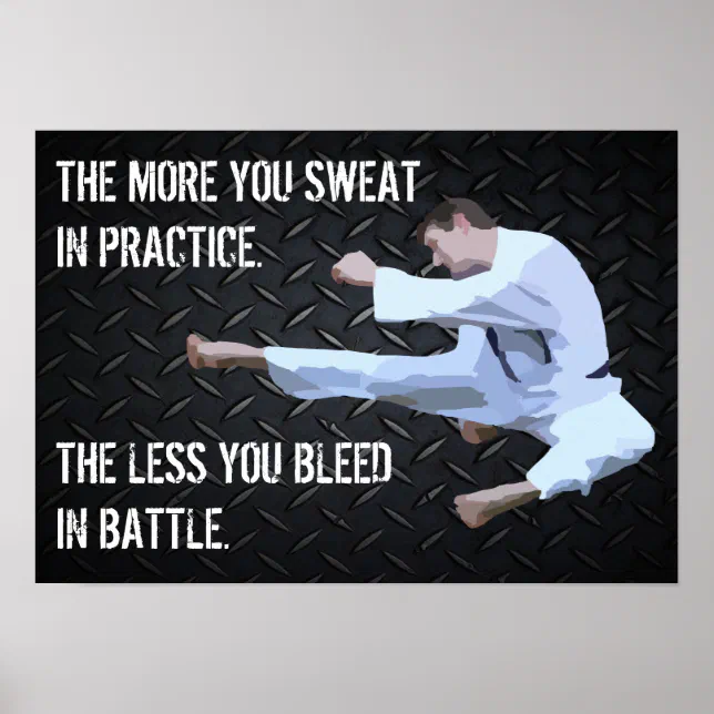 Karate Kick Motivational Life Quote Poster Zazzle