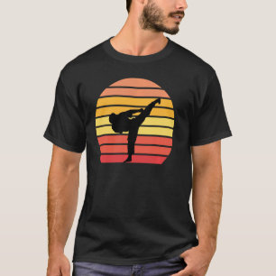 Karate kick sunset full shotokan contact martial a T-Shirt