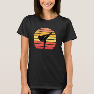 Karate kick sunset full shotokan contact martial a T-Shirt