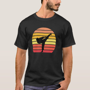 Karate kick sunset full shotokan contact martial a T-Shirt