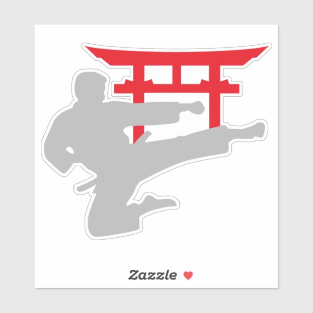 Karate Kick Torii Gate Sticker (Sheet)