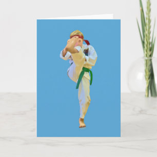 Karate Kicking Note or Greeting Card