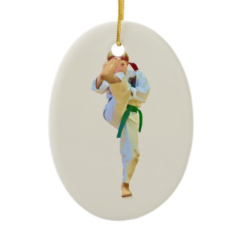 Karate Kicking Ornament