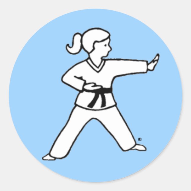 Karate Kid 4 light blue stickers (Front)