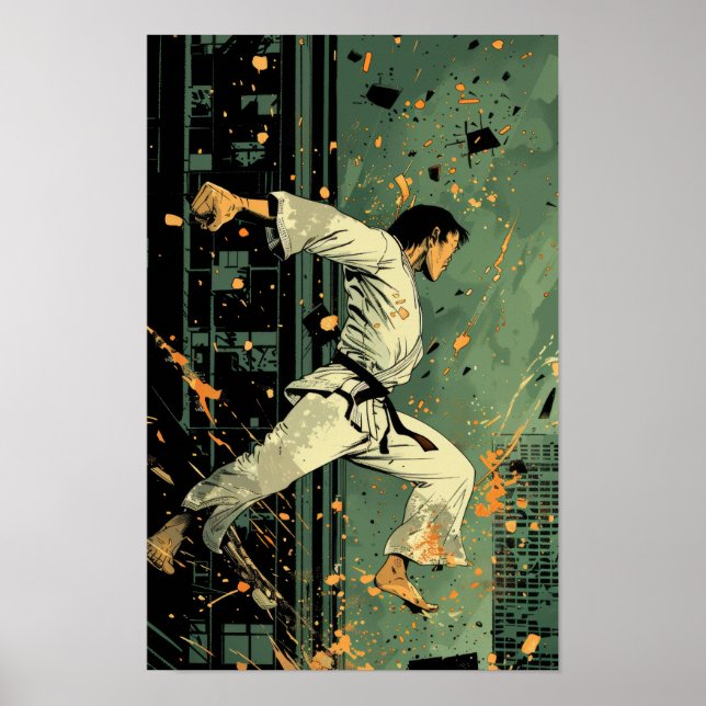 Karate Kid Main Character Comic Style Poster (Front)