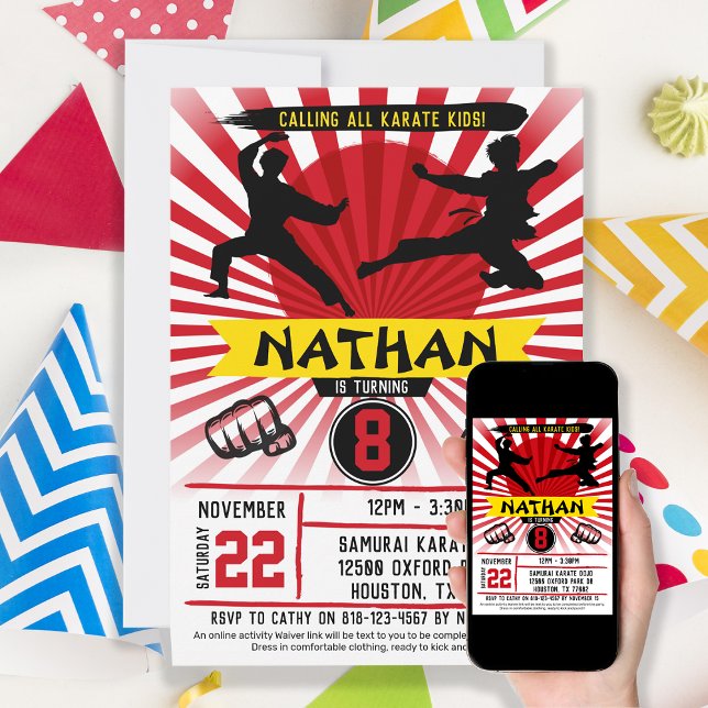 Karate Kid Martial Arts Cobra Kai Invitation (Creator Uploaded)