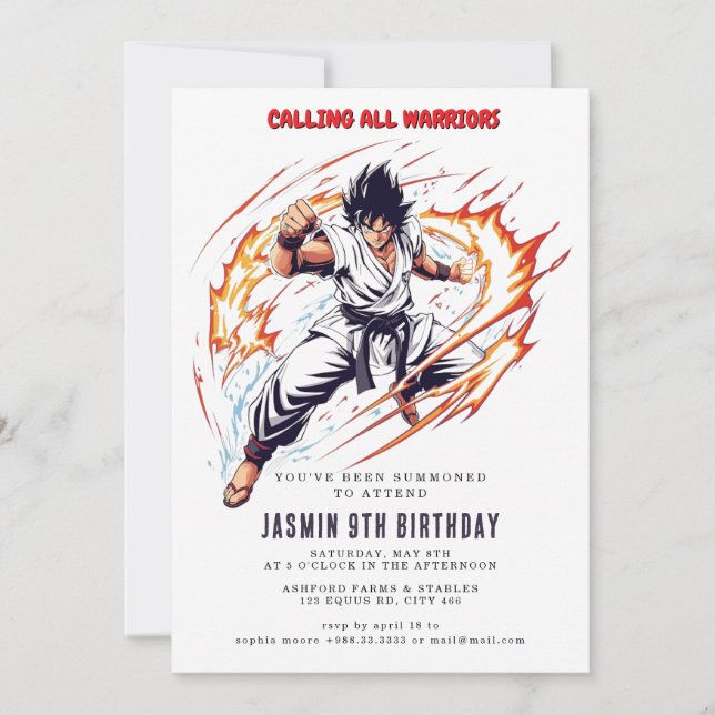 Karate Kids Birthday Party Invitation (Front)