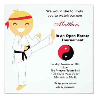 Karate Kids Tournament Card