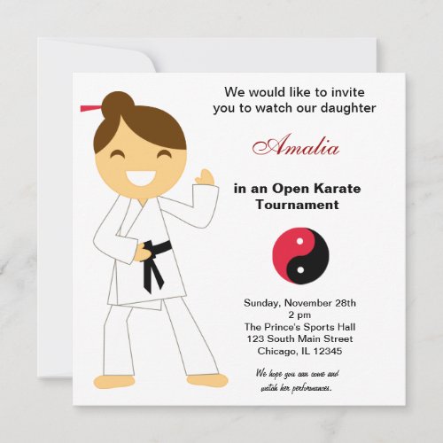 Karate Kids Tournament Custom Invite