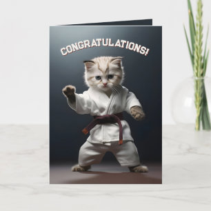 Karate Kitten Letterpress Thank You Card