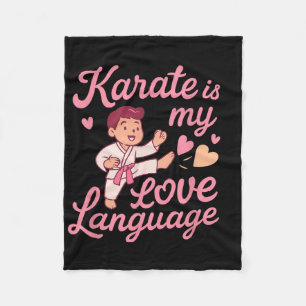 Karate Love Language Martial Arts Heart Humor Fleece Blanket